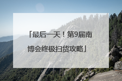 最后一天！第9届南博会终极扫货攻略