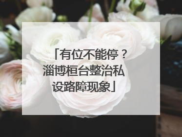 有位不能停？淄博桓台整治私设路障现象