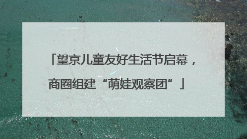 望京儿童友好生活节启幕，商圈组建“萌娃观察团”