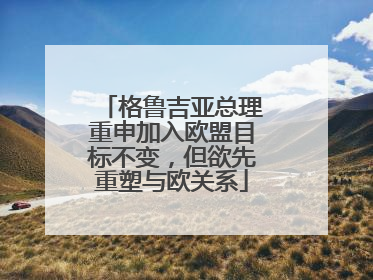 格鲁吉亚总理重申加入欧盟目标不变，但欲先重塑与欧关系