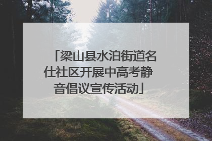 梁山县水泊街道名仕社区开展中高考静音倡议宣传活动