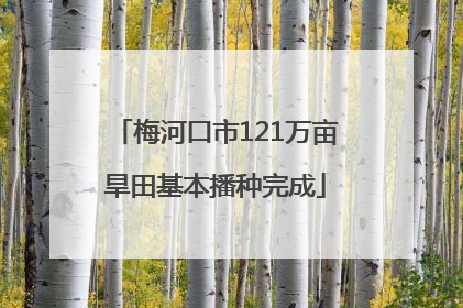 梅河口市121万亩旱田基本播种完成