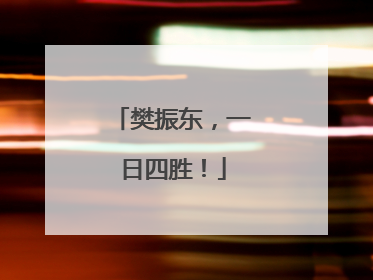 樊振东，一日四胜！