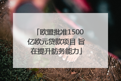 欧盟批准1500亿欧元贷款项目 旨在提升防务能力