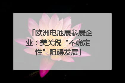 欧洲电池展参展企业：美关税“不确定性”阻碍发展