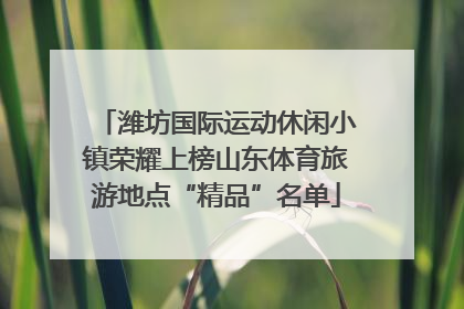 潍坊国际运动休闲小镇荣耀上榜山东体育旅游地点“精品”名单