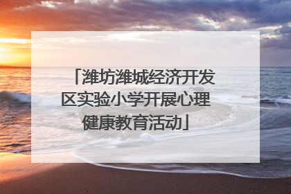 潍坊潍城经济开发区实验小学开展心理健康教育活动
