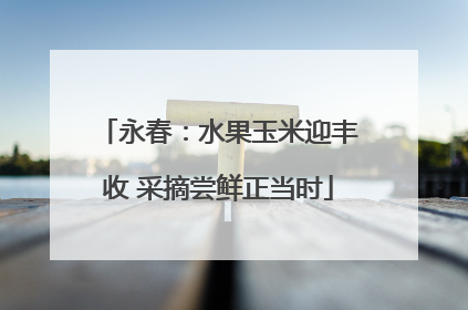 永春：水果玉米迎丰收 采摘尝鲜正当时