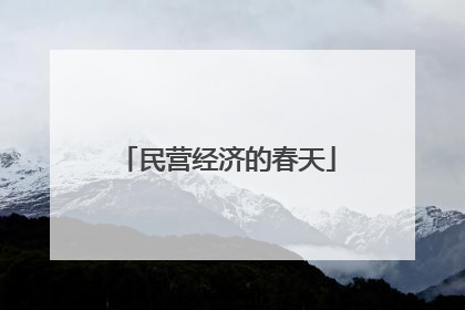 民营经济的春天