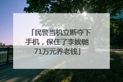 民警当机立断夺下手机，保住了李娭毑71万元养老钱