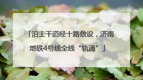 沿主干道经十路敷设，济南地铁4号线全线“轨通”