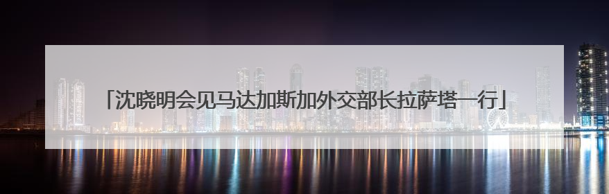 沈晓明会见马达加斯加外交部长拉萨塔一行