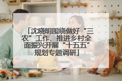 沈晓明围绕做好“三农”工作、推进乡村全面振兴开展“十五五”规划专题调研