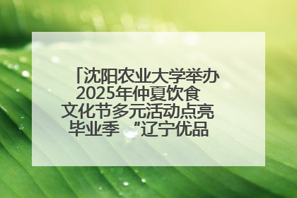 沈阳农业大学举办2025年仲夏饮食文化节多元活动点亮毕业季 “辽宁优品”进校园首站启动