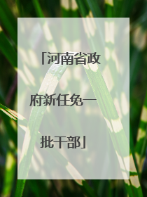 河南省政府新任免一批干部