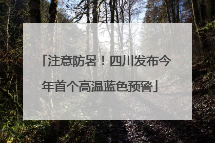 注意防暑！四川发布今年首个高温蓝色预警