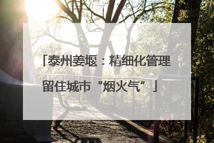 泰州姜堰：精细化管理留住城市“烟火气”