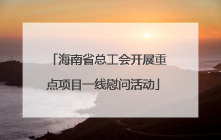 海南省总工会开展重点项目一线慰问活动