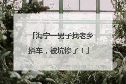 海宁一男子找老乡拼车，被坑惨了！