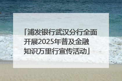 浦发银行武汉分行全面开展2025年普及金融知识万里行宣传活动