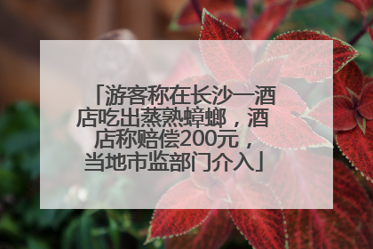 游客称在长沙一酒店吃出蒸熟蟑螂，酒店称赔偿200元，当地市监部门介入