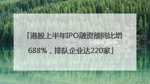 港股上半年IPO融资额同比增688%，排队企业达220家