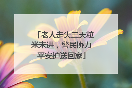 老人走失三天粒米未进，警民协力平安护送回家