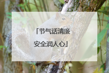节气话清廉 安全润人心