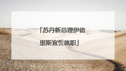 苏丹新总理伊德里斯宣誓就职
