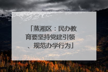 蒸湘区：民办教育要坚持党建引领、规范办学行为