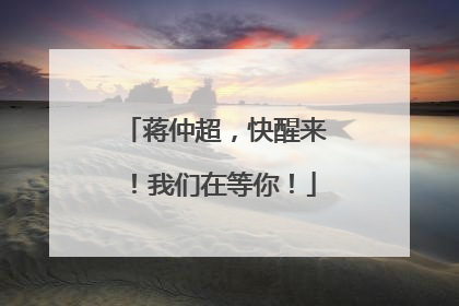 蒋仲超，快醒来！我们在等你！