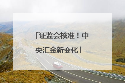 证监会核准！中央汇金新变化