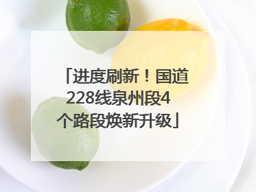 进度刷新！国道228线泉州段4个路段焕新升级