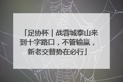 足协杯｜战蓉城泰山来到十字路口，不管输赢，新老交替势在必行