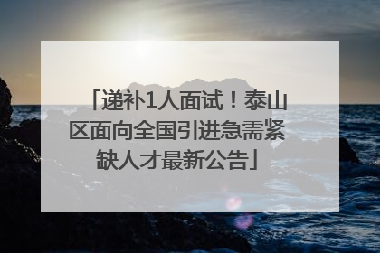 递补1人面试！泰山区面向全国引进急需紧缺人才最新公告