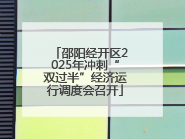 邵阳经开区2025年冲刺“双过半”经济运行调度会召开
