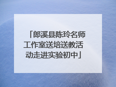 郎溪县陈玲名师工作室送培送教活动走进实验初中