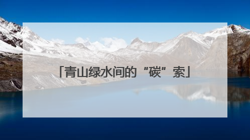 青山绿水间的“碳”索