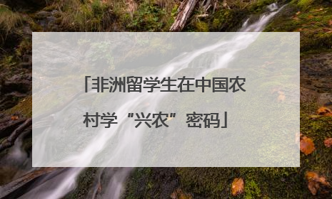 非洲留学生在中国农村学“兴农”密码