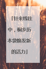 针来线往中，桐乡历本袋焕发新的活力