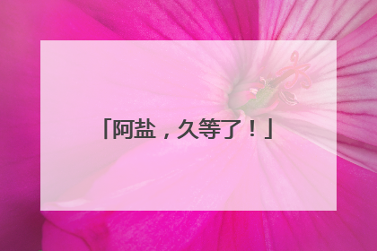 阿盐，久等了！
