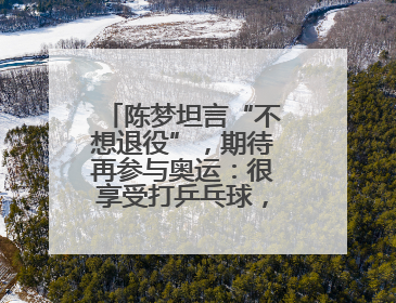 陈梦坦言“不想退役”，期待再参与奥运：很享受打乒乓球，在奥运会上是我最幸福的时候