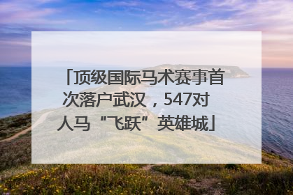 顶级国际马术赛事首次落户武汉，547对人马“飞跃”英雄城