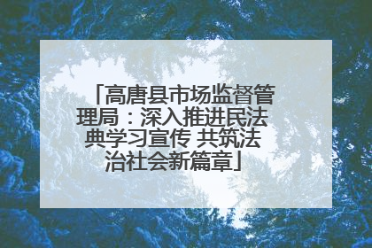 高唐县市场监督管理局：深入推进民法典学习宣传 共筑法治社会新篇章