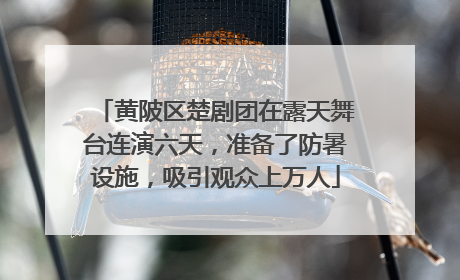 黄陂区楚剧团在露天舞台连演六天，准备了防暑设施，吸引观众上万人