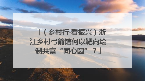 （乡村行·看振兴）浙江乡村弓箭馆何以靶向绘制共富“同心圆”？