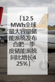 12.5MWh全球最大容量储能系统发布 合肥一季度储能系统同比增长425%
