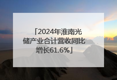 2024年淮南光储产业合计营收同比增长61.6%