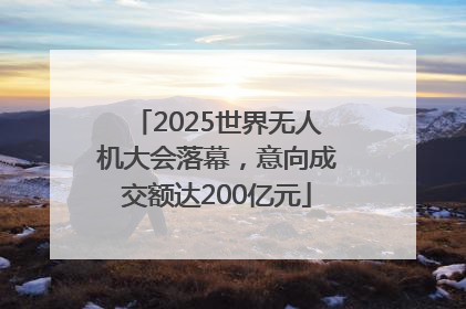 2025世界无人机大会落幕，意向成交额达200亿元
