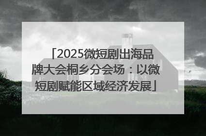 2025微短剧出海品牌大会桐乡分会场：以微短剧赋能区域经济发展